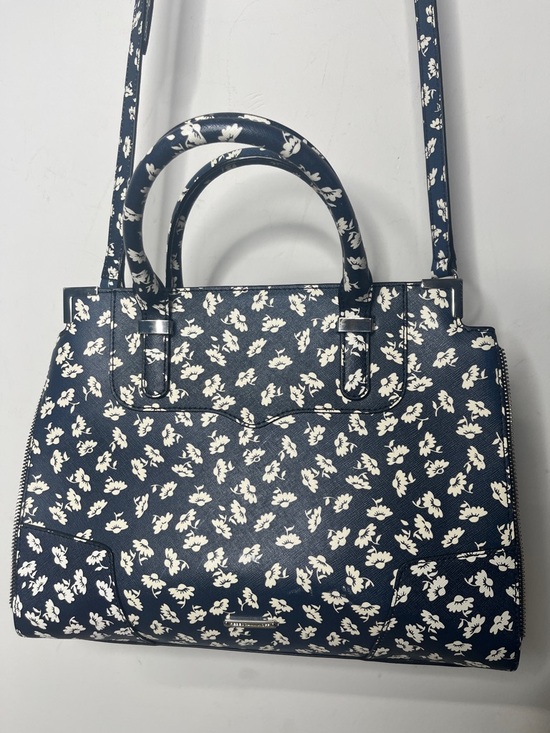 Rebecca Minkoff Handbags - Rebecca Minkoff Amorous Satchel Crossbody Tote NavyWhite Floral Saffiano Leather